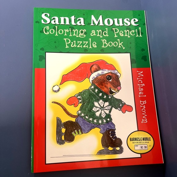 Other - Rare Santa Mouse Coloring and Pencil Puzzle Book Vintage Brand New Michael Brown